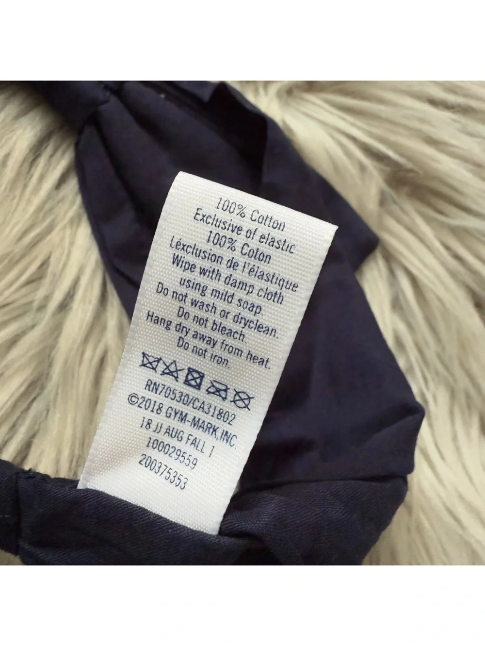 JANIE AND JACK Navy Bow Headband One Size 100% Cotton NWT